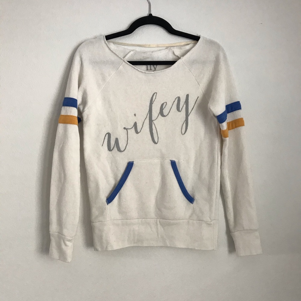 ILY Couture Wifey Off the Shoulder Sweatshirt